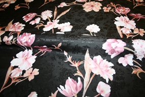 Blomstret silke jacquard