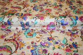 Silke jacquard med guldlurex og paisley print