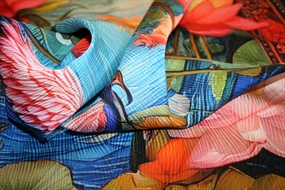 Tørklæde-silke med traner