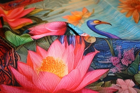 Tørklæde-silke med traner