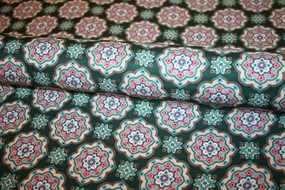 Silke -og viskoseblanding med ornamenter