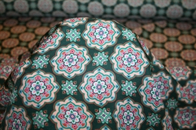 Silke -og viskoseblanding med ornamenter