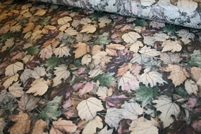 Silke -og viskoseblanding med blade