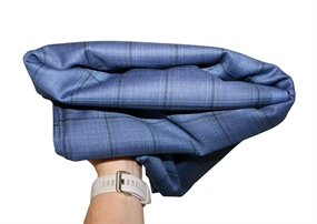 Stofrest 3,6 m. blå ternet uld