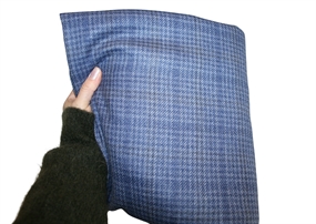 Stofrest 4,3 m. blå ternet uld