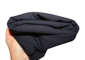 Stofrest 2,3 m. midnatsblå ternet uld