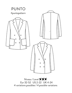 Symønster til blazer-jakke 'Punto'