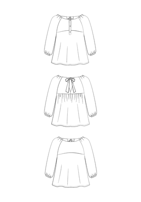 Snitmønster til bluse \'Hespéride\'