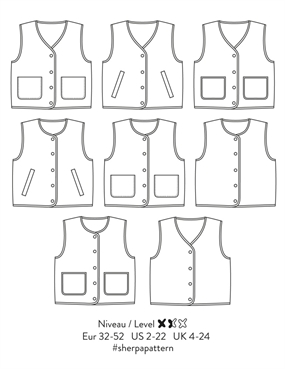 Symønster til vest \'Sherpa\'