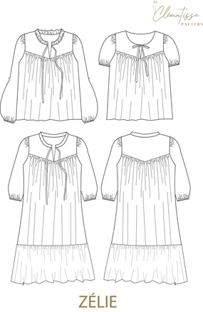 Symønster til kjole og bluse \'Zélie\'