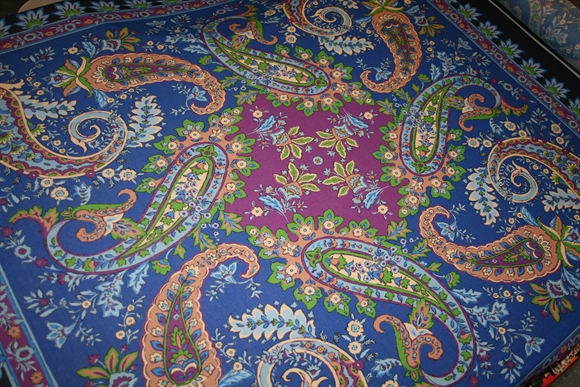 Paisley mønstret tørklæde stof i uld og silke
