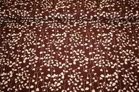 Twillvævet viskose stof I sand og brun