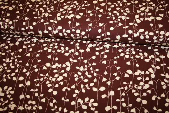 Twillvævet viskose stof I sand og brun