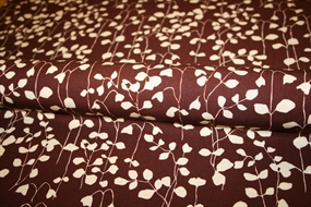 Twillvævet viskose stof I sand og brun