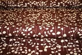 Twillvævet viskose stof I sand og brun