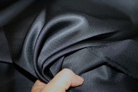 Midnatsblå uld -og bomuldsblanding med små prikker