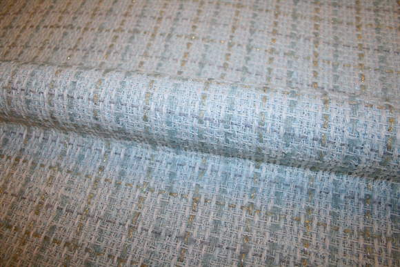 Lyseblå uld bouclé