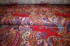 Uld -og silkeblanding stof med paisley print