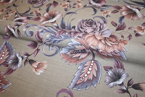 Eksklusiv uld stof med blomsterprint