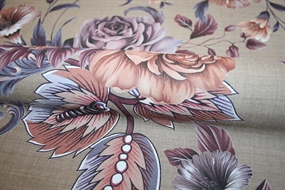 Eksklusiv uld stof med blomsterprint