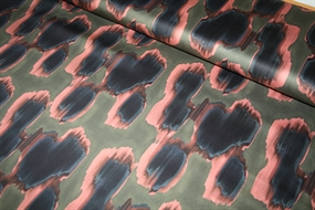 Satinvævet bomulds stof \'Abstract Mos\'