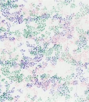 Vævet viscose stof med kirsebærblomster i pasteller