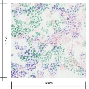 Vævet viscose stof med kirsebærblomster i pasteller