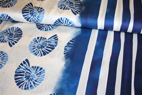 Vævet viskose med muslingeskaller og borter