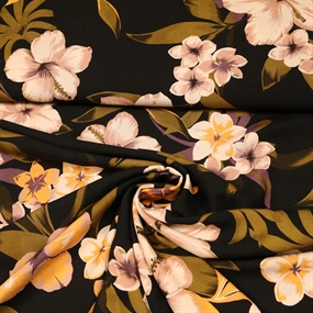 Blomstret viskose stof