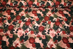 Twillvævet viskose stof med blomsterprint