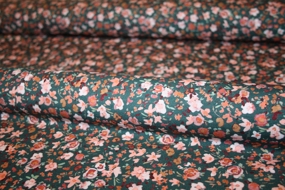 'Flowers Green' Bomuld Jersey