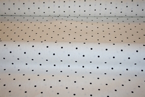 Hvid hør -og viskoseblanding med små sorte prikker