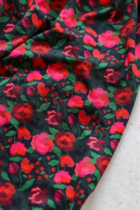 Blomstret viskose jersey