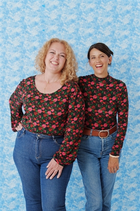 Blomstret viskose jersey