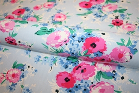 Crepevævet viscose stof \'Primavera Romantica\'
