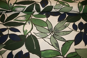 Viskose stof med bladmønster