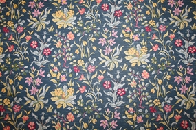 William Morris stof bomuld \'Flowers by May Navy\'