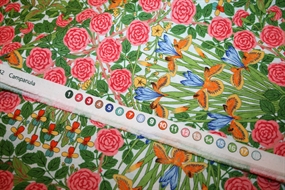 William Morris bomulds stof \'Campanula Seaglass\'