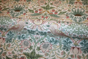 William Morris bomuld 'Strawberry Thief Olive'