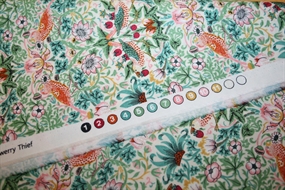 William Morris bomulds stof \'Strawberry Thief Mineral\'