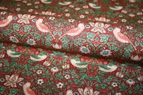 William Morris stof \'Mini Strawberry Thief Wine\'