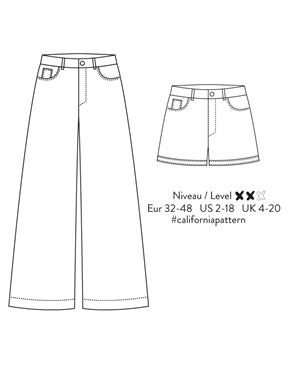 Snitmønter til bukser \'California\'